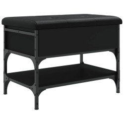 vidaXL Banco zapatero madera de ingeniería negro 62x42x45 cm