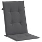vidaXL Cojín silla de jardín respaldo alto 4 uds tela gris 120x50x3 cm vidaXL Cojín silla de jardín respaldo alto 4 uds tela gris 120x50x3 cm