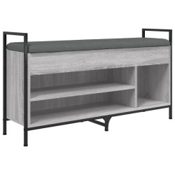 vidaXL Banco zapatero madera de ingeniería gris Sonoma 105,5x32x57,5cm