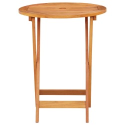 vidaXL Mesa jardín plegable madera maciza de eucalipto Ø60x75 cm
