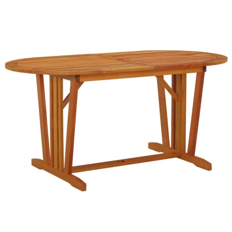 vidaXL Mesa de jardín madera maciza de eucalipto 160x85x75 cm
