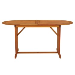 vidaXL Mesa de jardín madera maciza de eucalipto 160x85x75 cm