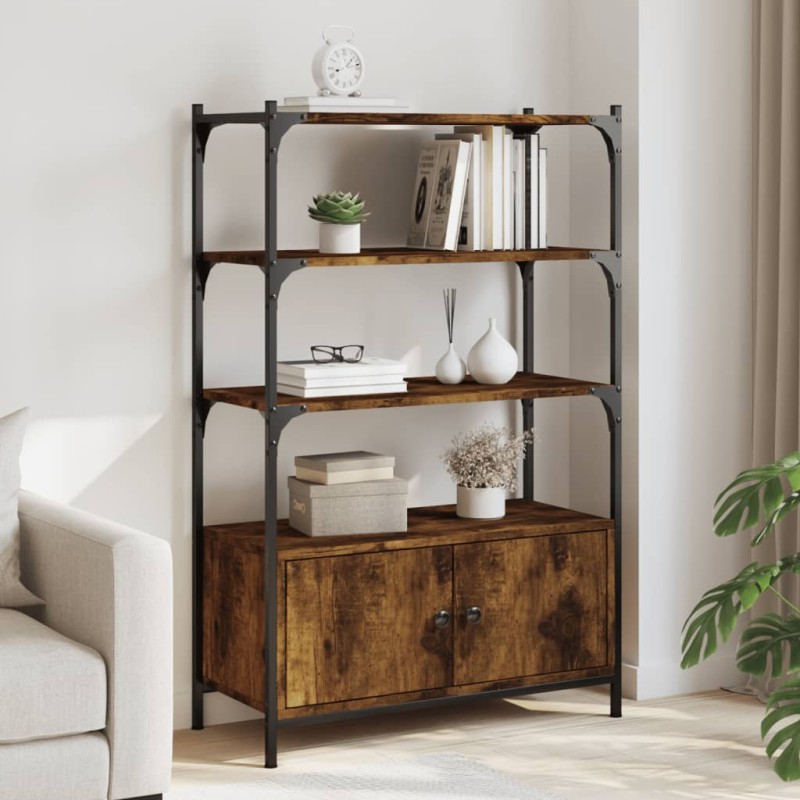 vidaXL Librería 3 estantes madera ingeniería roble humo 70x30x109,5 cm vidaXL Librería 3 estantes madera ingeniería roble humo 70x30x109,5 cm