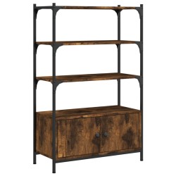 vidaXL Librería 3 estantes madera ingeniería roble humo 70x30x109,5 cm