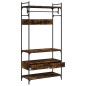 vidaXL Armario cajones madera ingeniería roble ahumado 89x39x184,5 cm vidaXL Armario cajones madera ingeniería roble ahumado 89x39x184,5 cm