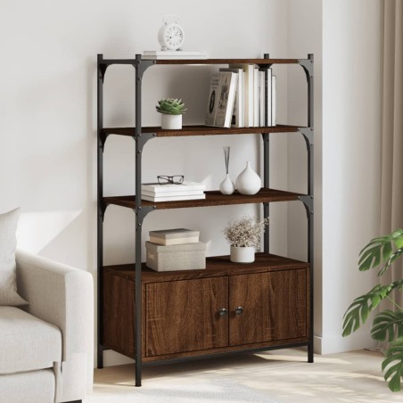 vidaXL Librería 3 estantes madera ingeniería marrón 70x30x109,5 cm