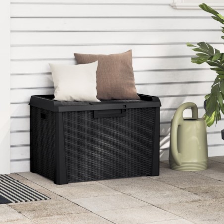 vidaXL Caja de almacenaje para jardín PP gris antracita 125 L