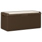 vidaXL Caja de almacenaje jardín con cojín de asiento PP marrón 350 L