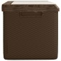 vidaXL Caja de almacenaje jardín con cojín de asiento PP marrón 350 L