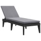 vidaXL Tumbona con cojín PP gris antracita 186x60x29 cm vidaXL Tumbona con cojín PP gris antracita 186x60x29 cm