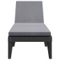 vidaXL Tumbona con cojín PP gris antracita 186x60x29 cm vidaXL Tumbona con cojín PP gris antracita 186x60x29 cm