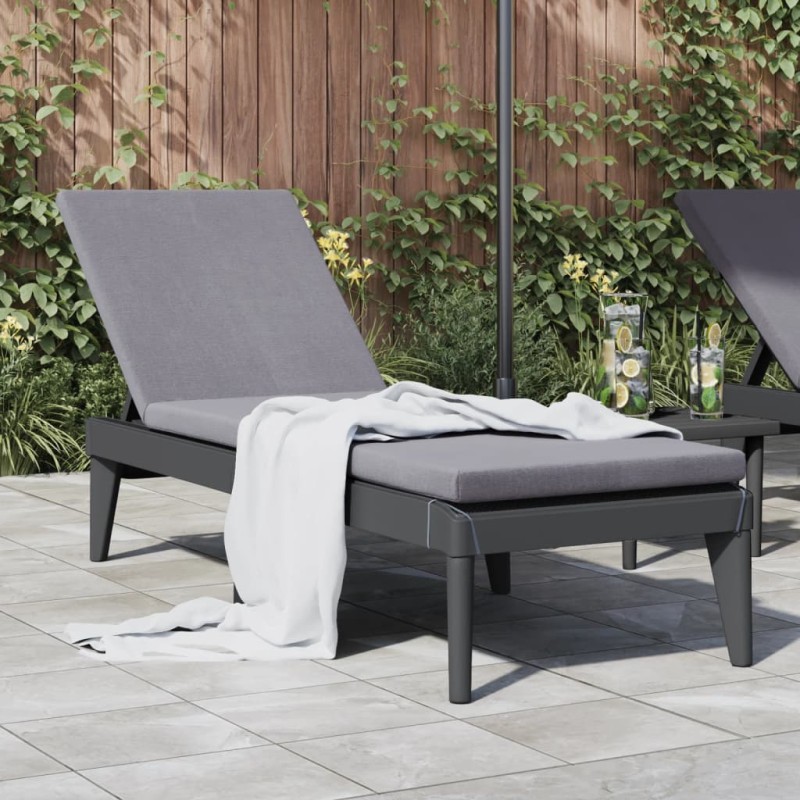 vidaXL Tumbona de PP gris antracita 186x60x29 cm vidaXL Tumbona de PP gris antracita 186x60x29 cm