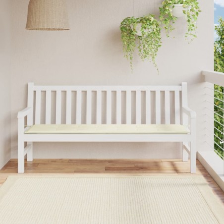 vidaXL Cojín de banco de jardín tela Oxford crema 180x50x3 cm