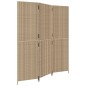 vidaXL Biombo de 3 paneles ratán sintético beige vidaXL Biombo de 3 paneles ratán sintético beige