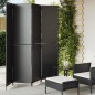 vidaXL Biombo de 4 paneles ratán sintético negro vidaXL Biombo de 4 paneles ratán sintético negro