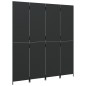 vidaXL Biombo de 4 paneles ratán sintético negro vidaXL Biombo de 4 paneles ratán sintético negro