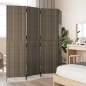 vidaXL Biombo de 4 paneles ratán sintético gris vidaXL Biombo de 4 paneles ratán sintético gris