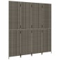 vidaXL Biombo de 4 paneles ratán sintético gris vidaXL Biombo de 4 paneles ratán sintético gris