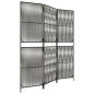 vidaXL Biombo de 3 paneles ratán sintético gris vidaXL Biombo de 3 paneles ratán sintético gris