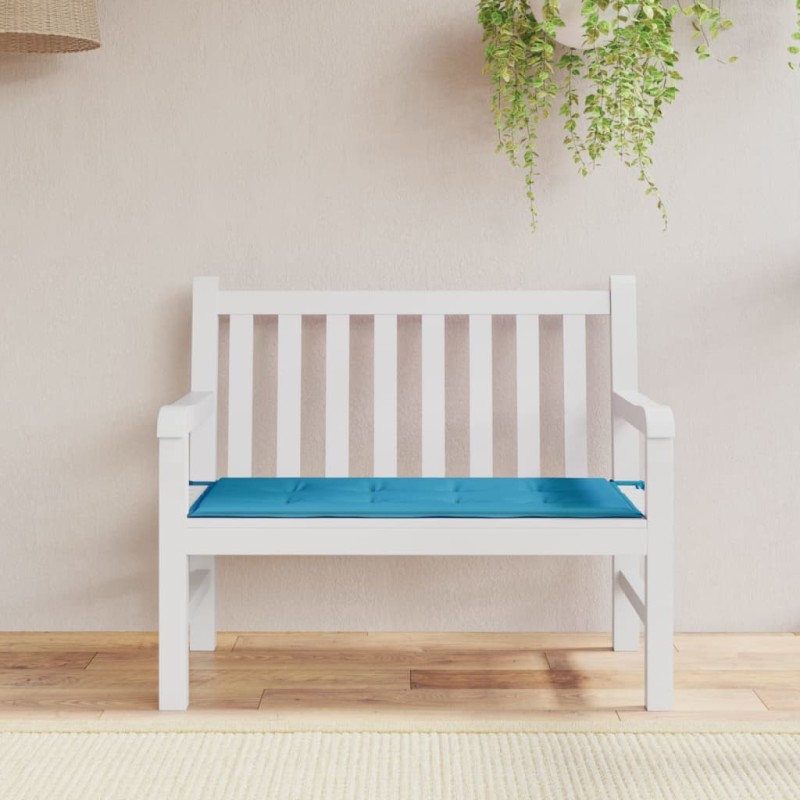 vidaXL Cojín de banco de jardín tela Oxford azul 120x50x3 cm