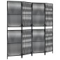 vidaXL Biombo de 4 paneles ratán sintético negro vidaXL Biombo de 4 paneles ratán sintético negro