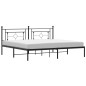 vidaXL Estructura de cama con cabecero metal negro 193x203 cm vidaXL Estructura de cama con cabecero metal negro 193x203 cm