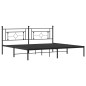 vidaXL Estructura de cama con cabecero metal negro 193x203 cm vidaXL Estructura de cama con cabecero metal negro 193x203 cm