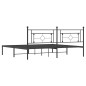 vidaXL Estructura de cama con cabecero metal negro 193x203 cm vidaXL Estructura de cama con cabecero metal negro 193x203 cm