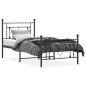 vidaXL Estructura de cama con cabecero y estribo metal negro 100x190cm vidaXL Estructura de cama con cabecero y estribo metal negro 100x190cm