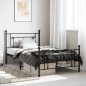 vidaXL Estructura de cama con cabecero y estribo metal negro 107x203cm vidaXL Estructura de cama con cabecero y estribo metal negro 107x203cm