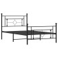 vidaXL Estructura de cama con cabecero y estribo metal negro 107x203cm vidaXL Estructura de cama con cabecero y estribo metal negro 107x203cm