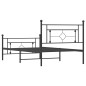 vidaXL Estructura de cama con cabecero y estribo metal negro 107x203cm vidaXL Estructura de cama con cabecero y estribo metal negro 107x203cm