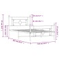 vidaXL Estructura de cama con cabecero y estribo metal negro 107x203cm vidaXL Estructura de cama con cabecero y estribo metal negro 107x203cm