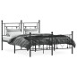 vidaXL Estructura de cama cabecero y pie de cama metal negro 140x200cm vidaXL Estructura de cama cabecero y pie de cama metal negro 140x200cm