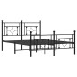 vidaXL Estructura de cama cabecero y pie de cama metal negro 140x200cm vidaXL Estructura de cama cabecero y pie de cama metal negro 140x200cm