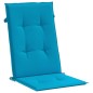 vidaXL Cojín silla de jardín respaldo alto 4 uds tela azul 120x50x3 cm
