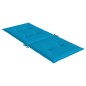 vidaXL Cojín silla de jardín respaldo alto 4 uds tela azul 120x50x3 cm
