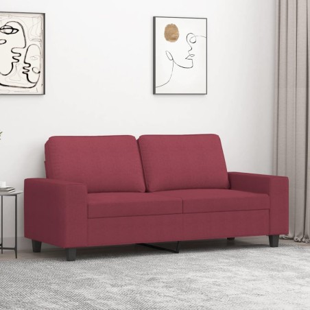 vidaXL Sofá de 2 plazas de tela rojo tinto 140 cm