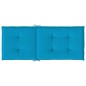 vidaXL Cojín silla de jardín respaldo alto 4 uds tela azul 120x50x3 cm