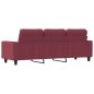 vidaXL Sofá de 3 plazas de tela rojo tinto 180 cm vidaXL Sofá de 3 plazas de tela rojo tinto 180 cm
