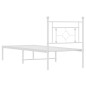 vidaXL Estructura de cama de metal con cabecero blanco 80x200 cm vidaXL Estructura de cama de metal con cabecero blanco 80x200 cm
