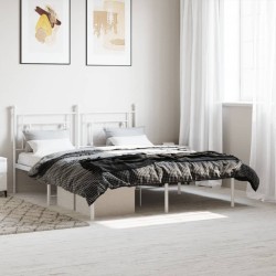 vidaXL Estructura de cama con cabecero metal blanca 160x200 cm