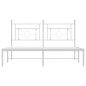 vidaXL Estructura de cama con cabecero metal blanca 160x200 cm
