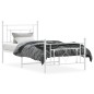 vidaXL Estructura cama metal con cabecero y pie cama blanca 100x200 cm vidaXL Estructura cama metal con cabecero y pie cama blanca 100x200 cm