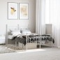 vidaXL Estructura cama metal con cabecero y estribo blanco 120x190 cm vidaXL Estructura cama metal con cabecero y estribo blanco 120x190 cm