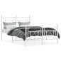 vidaXL Estructura cama metal con cabecero y estribo blanco 120x190 cm vidaXL Estructura cama metal con cabecero y estribo blanco 120x190 cm