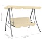 vidaXL Banco columpio de exterior con dosel blanco arena vidaXL Banco columpio de exterior con dosel blanco arena