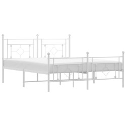 vidaXL Estructura cama metal con cabecero y estribo blanco 150x200 cm