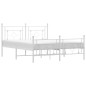 vidaXL Estructura cama metal con cabecero y estribo blanco 150x200 cm vidaXL Estructura cama metal con cabecero y estribo blanco 150x200 cm