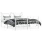 vidaXL Estructura cama metal con cabecero y estribo blanco 150x200 cm vidaXL Estructura cama metal con cabecero y estribo blanco 150x200 cm